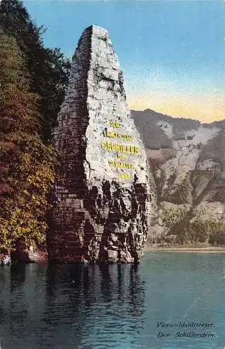 A191 Schweiz Vierwaldstättersee Denkmal Der Schillerstein Postkarte