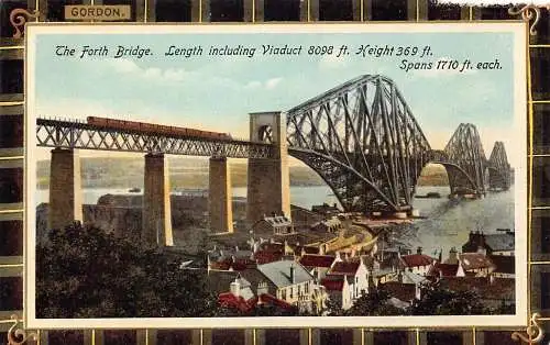 A031 Schottland The Forth Bridge Gordon Tartan Vintage Postkarte