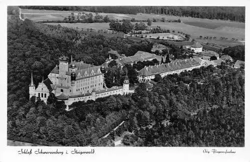 A220 Deutschland Schloss Schwarzenberg i Schloss Steigerwald RPPC Vintage Postkarte