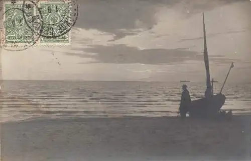 A037 Russland 1910 Segelboot Fischer Ostsee Serie Postkarte