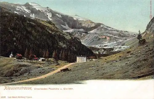 A041 Schweiz Klausenstrasse Urnerboden Passhöhe Glariden Vintage Postkarte