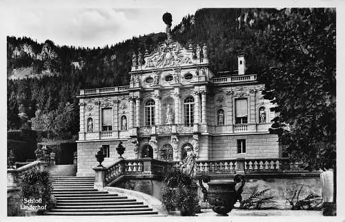 A232 Deutschland Schloss Linderhof Schloss RPPC Vintage Postkarte
