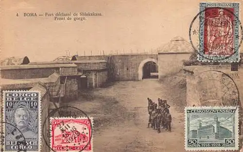 L362 Kongo Belge Boma 1928 Italien Tschechoslowakei mehrere Länder Briefmarken Postkarte