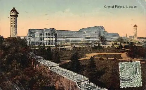 L138 Großbritannien 1921 Crystal Palace London Vintage Postkarte