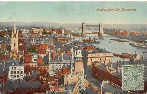L138 Großbritannien 1921 London Panoramablick vom Monument Vintage Postkarte