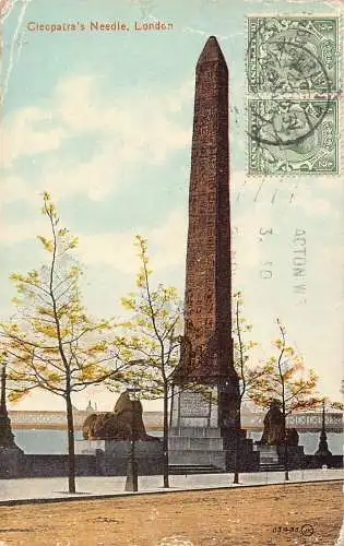 L138 Großbritannien 1921 London Kleopatras Nadel Säule Vintage Postkarte