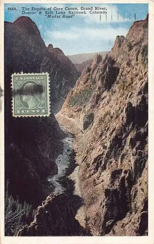 L137 US 1923 Gore Canon Grand River Moffat Road Colorado Vintage Postkarte
