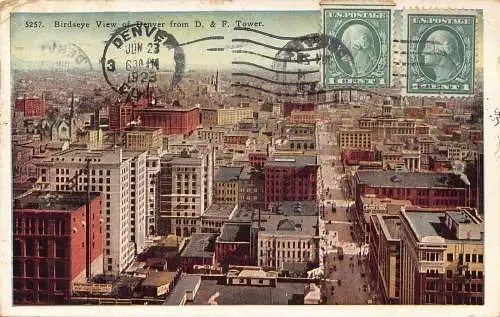 L137 US 1923 Panoramablick auf Denver vom Tower, Colorado Vintage Postkarte