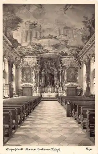L166 Deutschland Ingolstadt Maria Viktoria Kirche Kirche Innenraum Vintage Postkarte