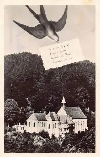 L307 Frankreich 1948 Notre-Dame de Dusenbach Ribeauville Ht Rhein Vogel Gedicht Postkarte