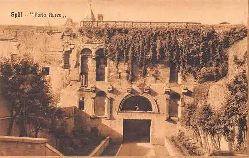 Kroatien Split Porta Aurea Gate Vintage Postkarte