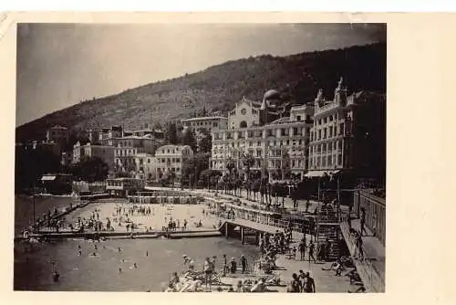 Kroatien 1953 Opatija Beach Resort RPPC Vintage Postkarte
