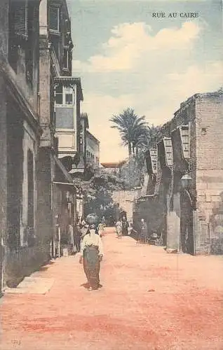 A084 Ägypten Kairo Rue au Caire Straße Bauern Vintage Postkarte
