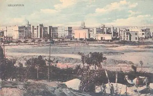 L280 Ägypten Kairo Heliopolis Gesamtansicht Kamel Vintage Postkarte