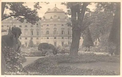 L344 Deutschland Würzburg Residenz Hofgarten Vintage Postkarte