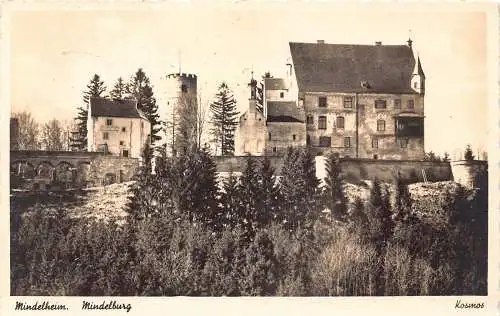 L345 Deutschland 1942 Mindelheim Mindelburg Zitadelle Vintage Feldpost WWII Postkarte
