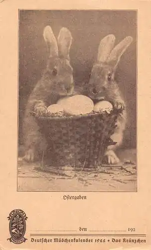 Ostergrüße Eier Korb Hasen Hasen Vintage Postkarte
