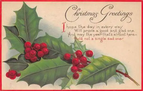 L363 Weihnachtsgrüße 1925 Heiliger Baum Vintage Postkarte