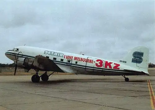 A158 Flugzeug Setair Airlina VH-MIN Sydeney Flughafen Kapitän Bill Osborne Postkarte