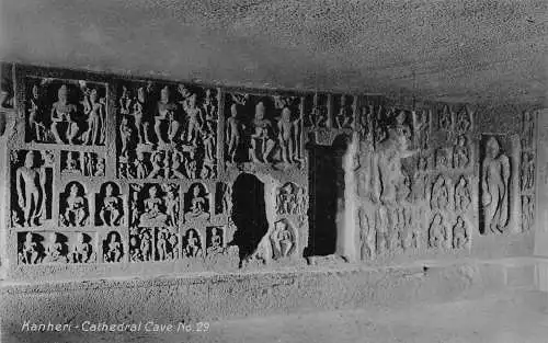 L378 Indien Kanheri Kathedrale Höhle Nr 29 Vintage Postkarte