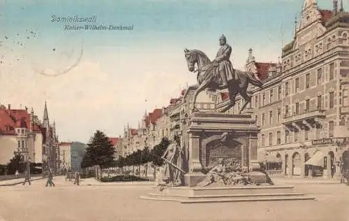 A168 Polen Danzig Danzig Dominikswallstraße Kaiser Wilhelm Denkmal Postkarte