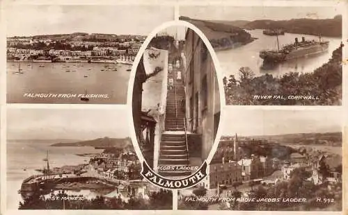 L233 England 1939 Falmouth St Mawes Steamboat Jacobs Ladder Vintage Postkarte