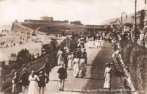 L233 England Wish Tower und Grand Parade Eastbourne Vintage Postkarte