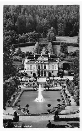A135 Deutschland Schloss Linderhof Schlossbrunnen Vintage Postkarte