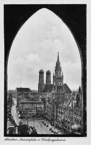 L212 Deutschland München Marienplatz Kaufingerstraße Kirche Vintage Postkarte