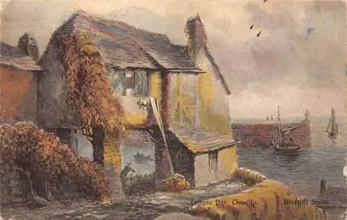 L374 England Temple Bar Clovelly Boot Worth's Serie Gemälde Vintage Postkarte