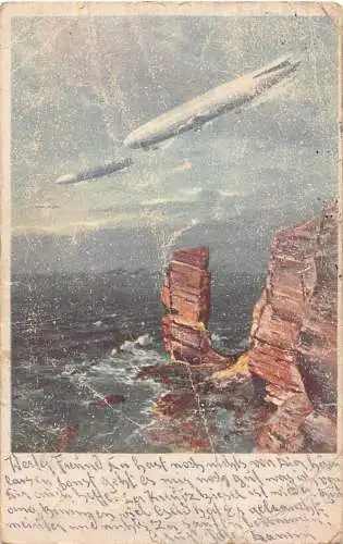 Luftfabrikerdank 1917 Zeppelin über Nordsee Nordsee Vintage Postkarte