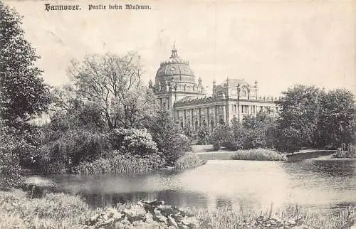 Deutschland 1909 Hannover Partie am Museum See Vintage Postkarte