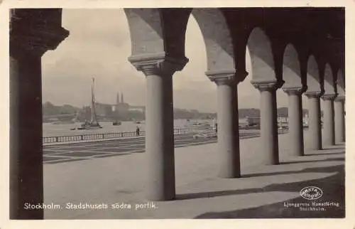Schweden Stockholm Stadshusets soedra portik Portikus Vintage Postkarte