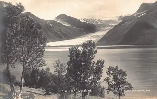 Norwegen 1924 Svartisen Nordland Bergsee Vintage Postkarte