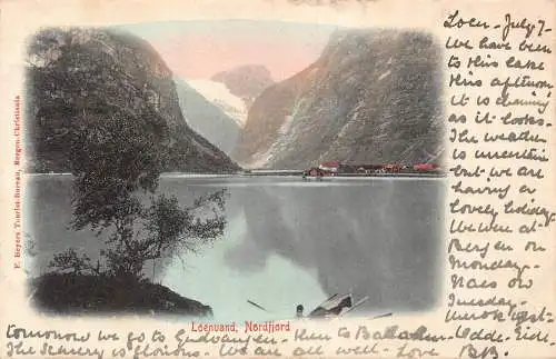 Norwegen 1905 Loenvand Nordfjord See Berg Vintage Postkarte