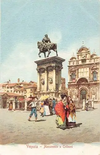 Italien Colleoni Denkmal Venedig Venezia Vintage Postkarte