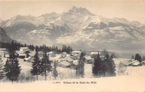 Schweiz Villars et La Dent du Midi Berg Vintage Postkarte