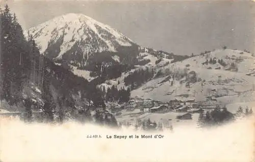 Schweiz Le Sepey et Mont d'Or Berg Vintage Postkarte