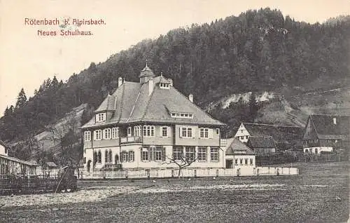L009 Deutschland 1911 Roetenbach Alpirsbach Schulhaus Schule Vintage Postkarte RPPC