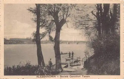 Italien Alessandria Societa Canottieri Tanaro Boote Vintage Postkarte