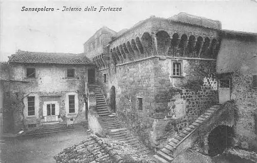 Italien 1910 Sansepolcro Interno della Fortezza Vintage Postkarte