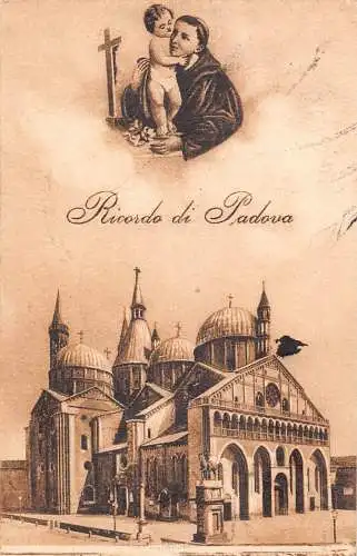 Italien 1929 Ricordo di Padova Kirche Vintage Postkarte
