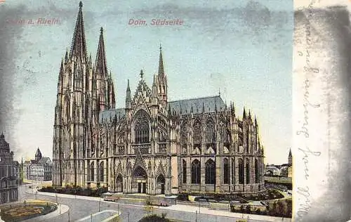 L151 Deutschland 1910 Köln a. Rhein Dom, Südseite Kirche Vintage Postkarte