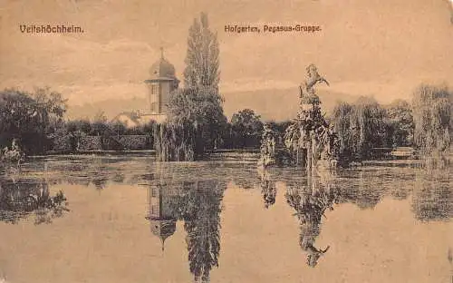 L183 Deutschland 1919 Veitshoechheim Hofgarten Pegasus Statuen Vintage Postkarte