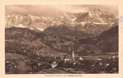 Deutschland Partenkirchen mit Dreitorspitze AK