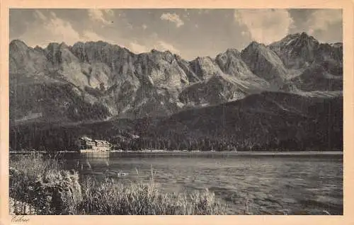 Deutschland Eibsee Berge Vintage Postkarte