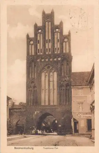 Deutschland 1921 Neubrandenburg i Meckl Treptower Tor Vintage Postkarte