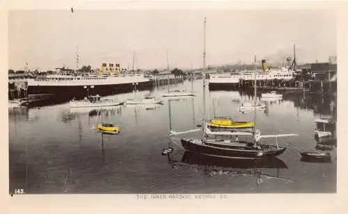 Kanada The Inner Harbor Victoria Steamboats Vintage Postkarte