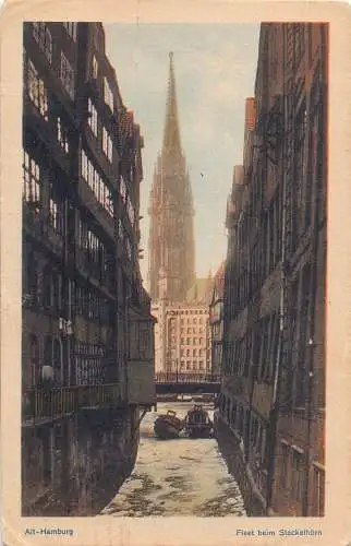 Deutschland Alt Hamburg Flotte beim Steckelhoern Straße Vintage Postkarte