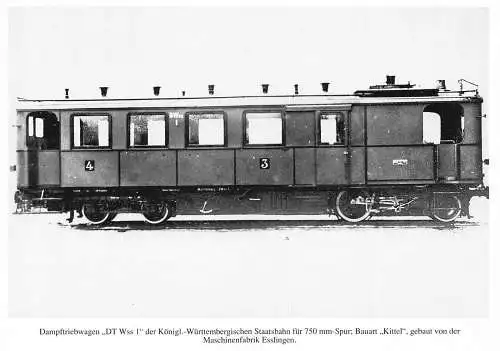 Zug Waggon Dampftriebwagen DT Wss1 Württembergische Staatsbahn Postkarte